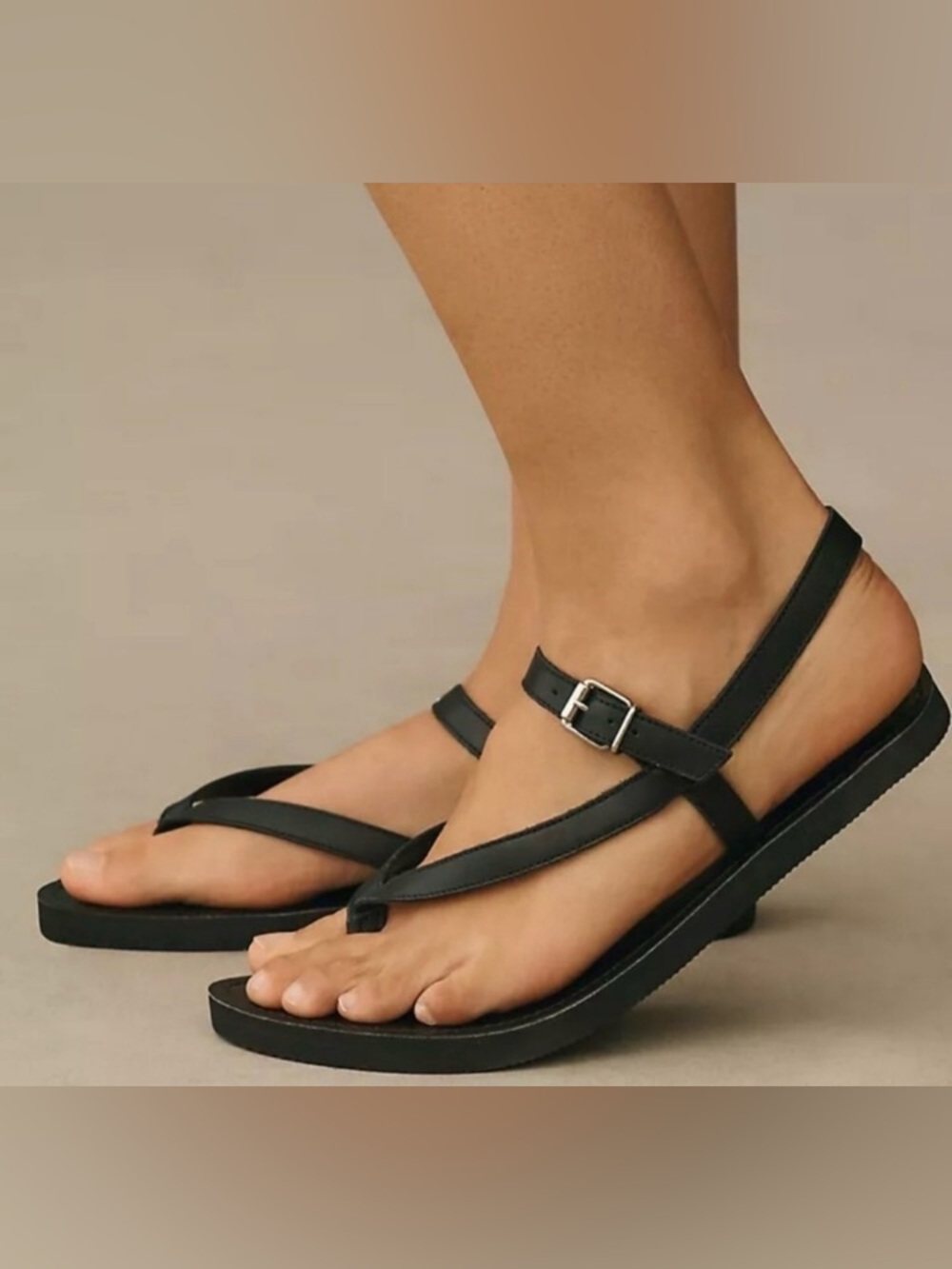 PILCRO MINIMALIST CROSS STRAP TWO STRAP FLAT THONG BOHO CASUAL CHIC SANDAL SZ 38